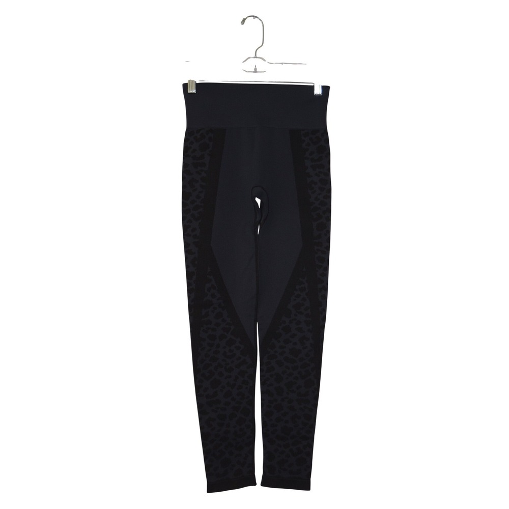 Koral Seamless Leggings Women M Navy Black EUC Leopard High Rise Activewear‎